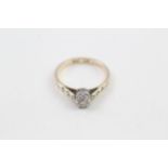 9ct gold & platinum old cut diamond single stone ring (2.1g) Size L