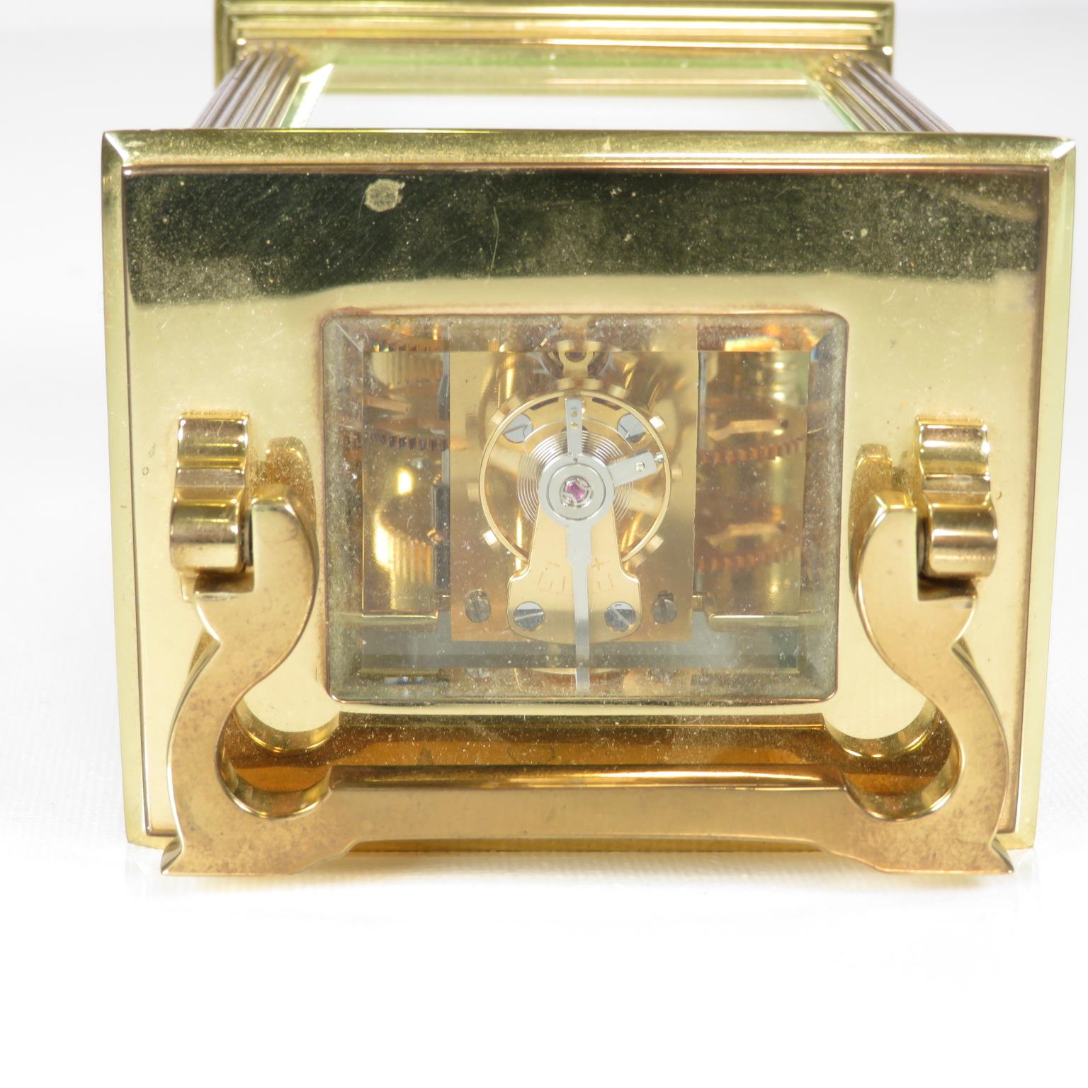 Mid sized carriage clock by Taylor and Bligh of London clock runs 125mm x 85mm // - Image 6 of 7