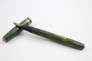 Vintage CONWAY STEWART 36 Green FOUNTAIN PEN w/ 14ct Gold Nib WRITING // Dip Tested & WRITING In