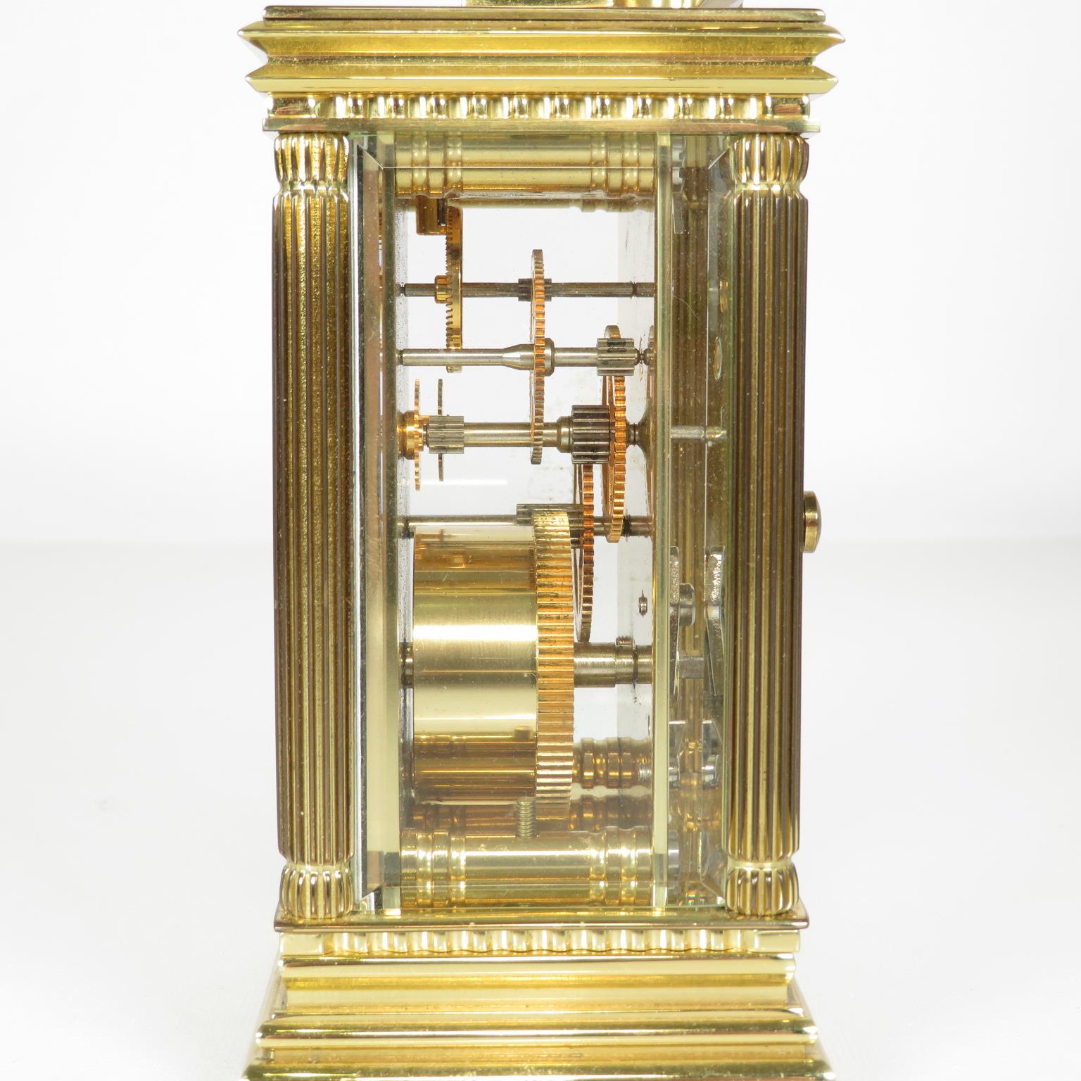 Mid sized carriage clock by Taylor and Bligh of London clock runs 125mm x 85mm // - Image 3 of 7
