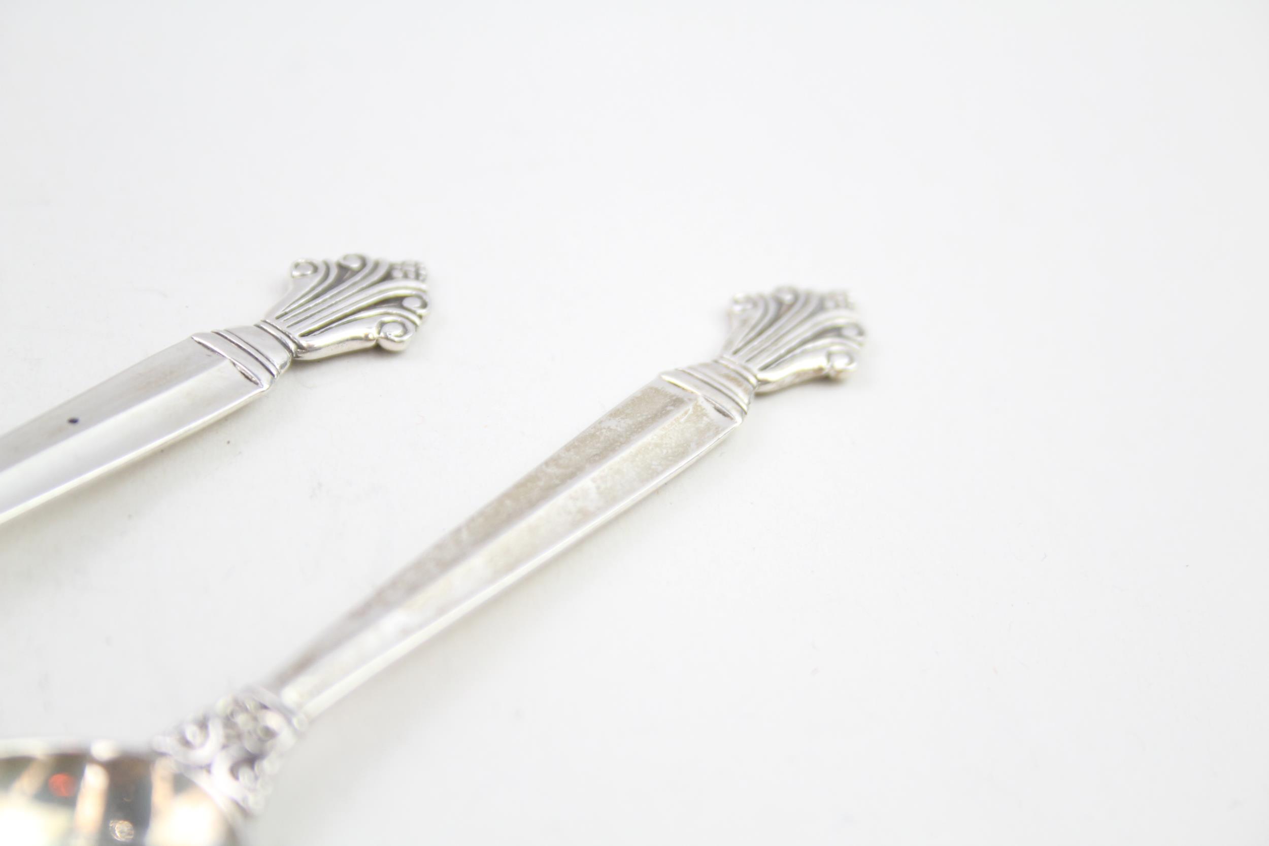 3 x Vintage GEORG JENSEN .925 Sterling Silver Acorn Pattern Teaspoons (40g) // Length - 11.5cm In - Image 6 of 6