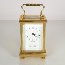 Mid sized carriage clock by John Morley made in England clock runs 120mm x 80mm //