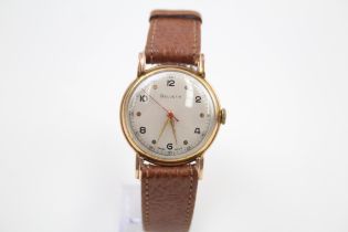 HELVETIA 9ct Gold Cased Gents Vintage 1930's WRISTWATCH Hand-wind WORKING // HELVETIA 9ct Gold Cased