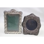 2 x Vintage HM .925 Sterling Silver Medium Photograph Frames Inc Cherubs 422g // In vintage