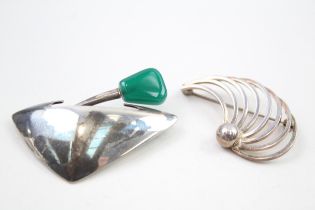 Two silver Scandi brooches including NE From (21g)