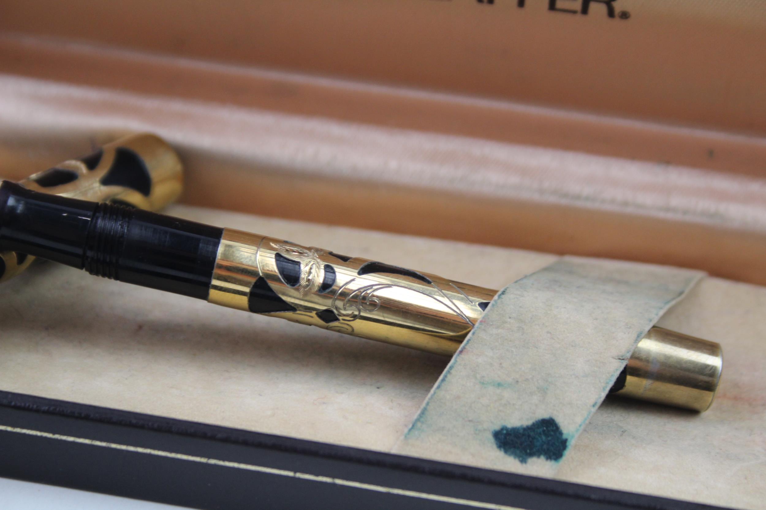 Vintage SHEAFFER .925 Sterling Silver Gilt Filigree Fountain Pen w/ 14ct Nib 17g // w/ 14ct Gold - Image 3 of 8