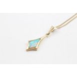 9ct gold opal pendant necklace (2.7g)