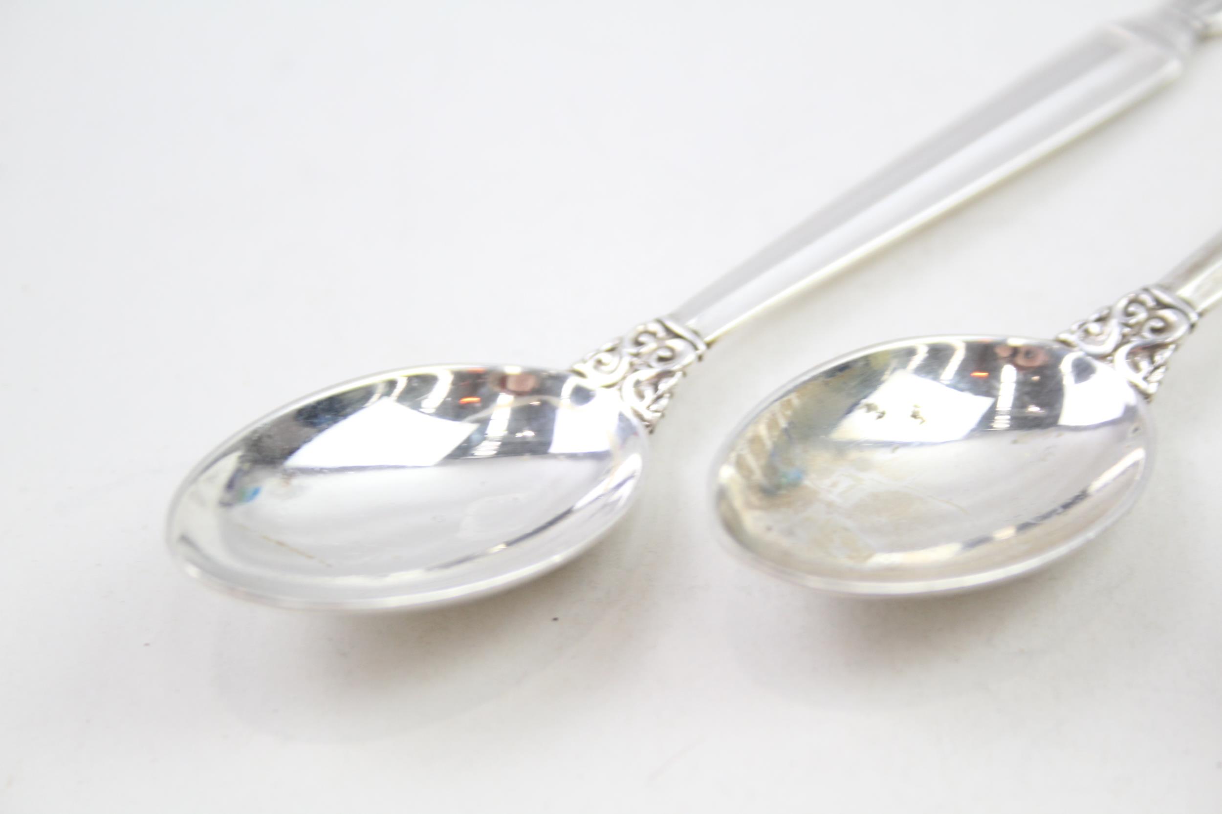 3 x Vintage GEORG JENSEN .925 Sterling Silver Acorn Pattern Teaspoons (40g) // Length - 11.5cm In - Image 2 of 6