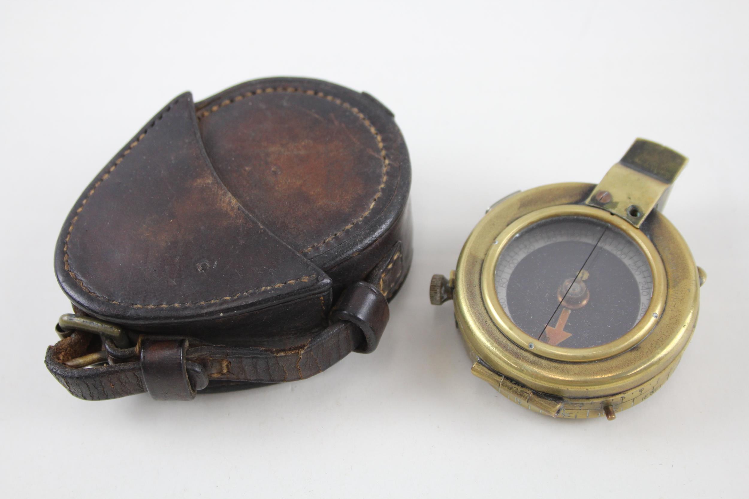 WW1 1918 Dated British Officers Military Verners Pattern Compass & Case // WW1 1918 Dated British