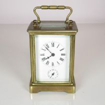 Mid sized carriage clock with underbell for chiming - clock runs 115mm x 80mm //