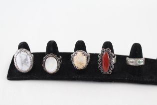 A collection of silver Native American rings by Carolyn Pollack (48g)