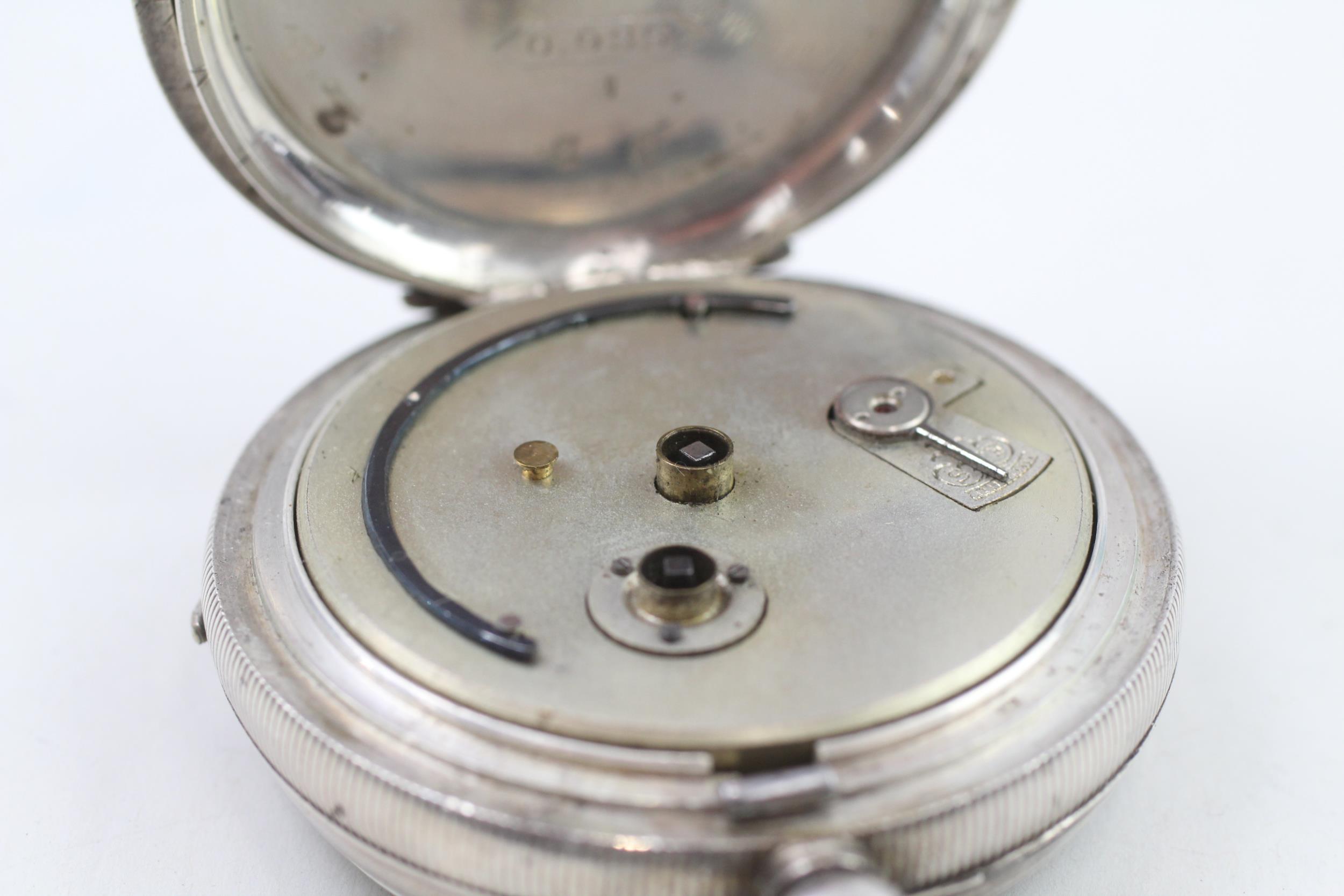 Antique .935 Silver Gents Open Face Pocket Watch Key-wind WORKING // Antique .935 Silver Gents - Image 5 of 7