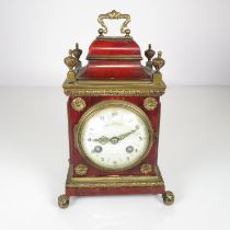 Mantle clock with chiming mechanism by Howell and James Ltd. London - clock runs 200mm x 120mm //