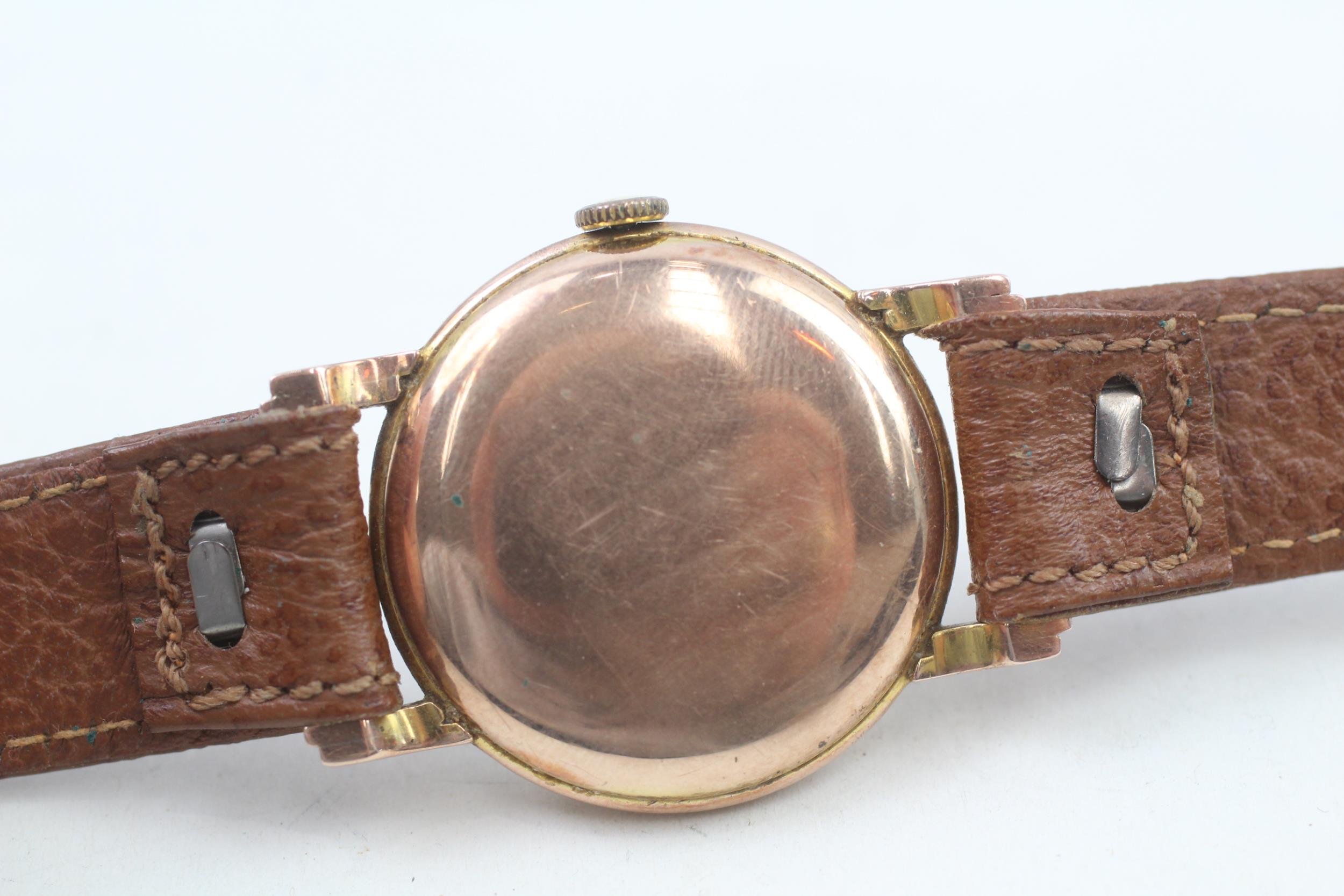 HELVETIA 9ct Gold Cased Gents Vintage 1930's WRISTWATCH Hand-wind WORKING // HELVETIA 9ct Gold Cased - Image 6 of 6