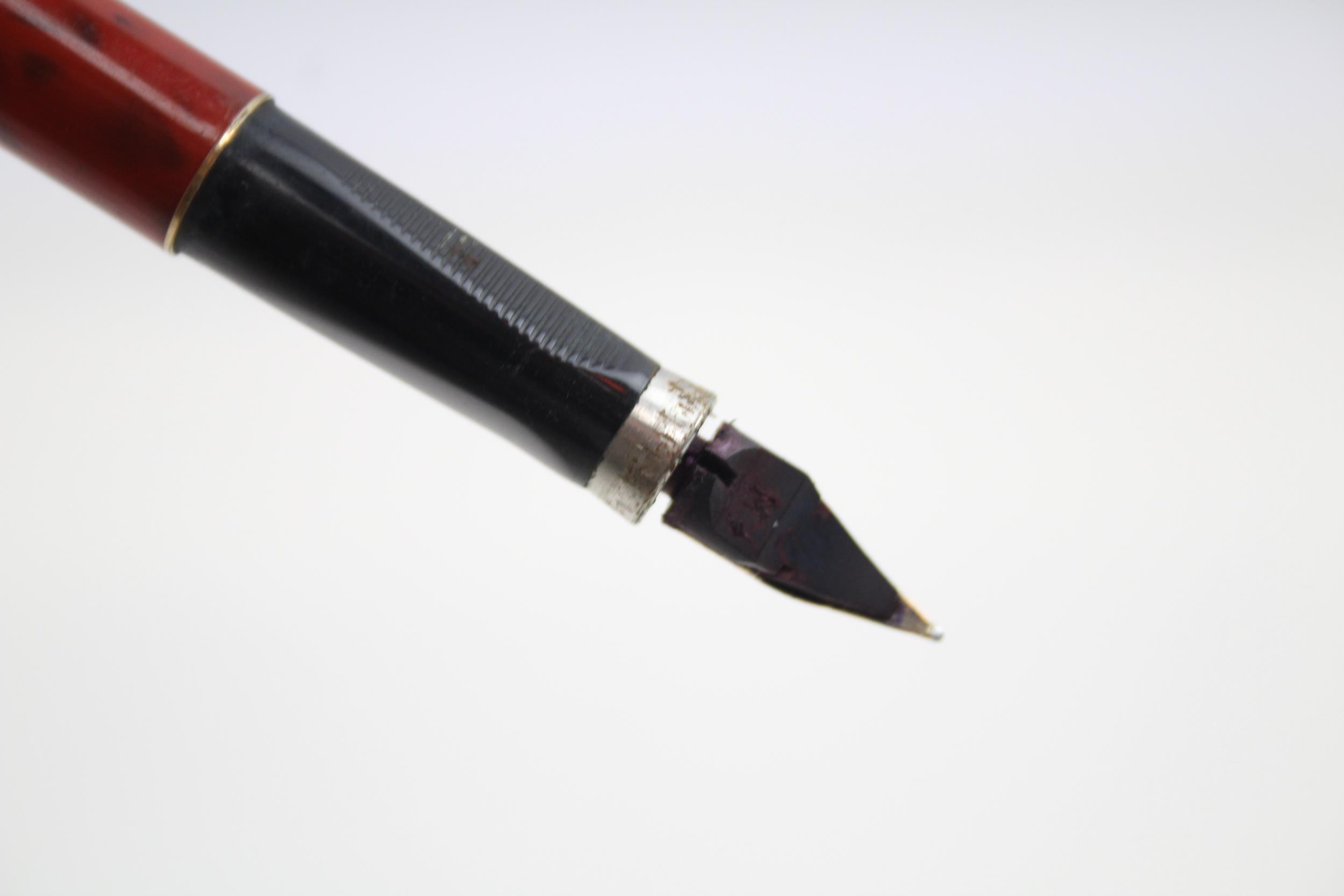 Vintage PARKER 75 Orange Lacquer Fountain Pen w/ 14ct Gold Nib WRITING // Dip Tested & WRITING In - Image 4 of 5