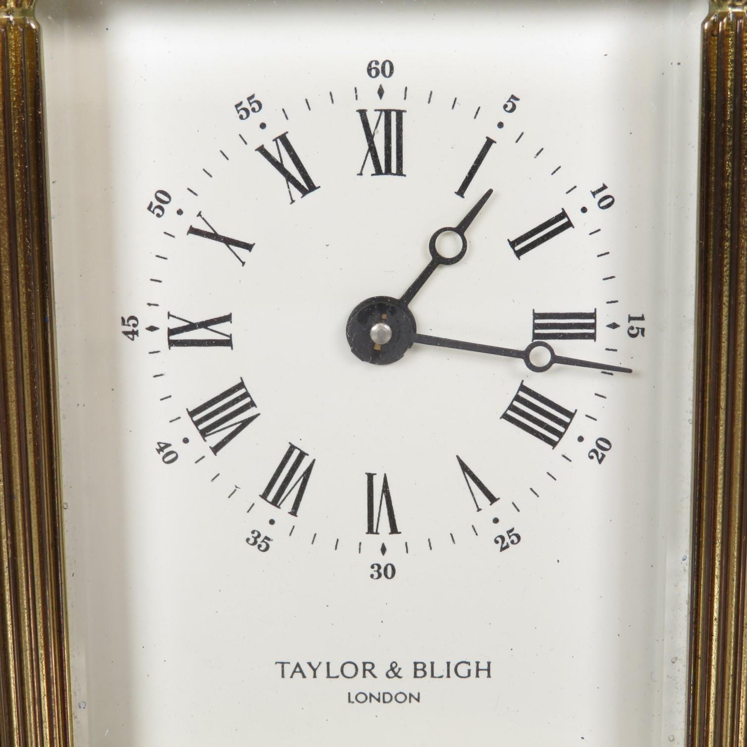 Mid sized carriage clock by Taylor and Bligh of London clock runs 125mm x 85mm // - Image 2 of 7