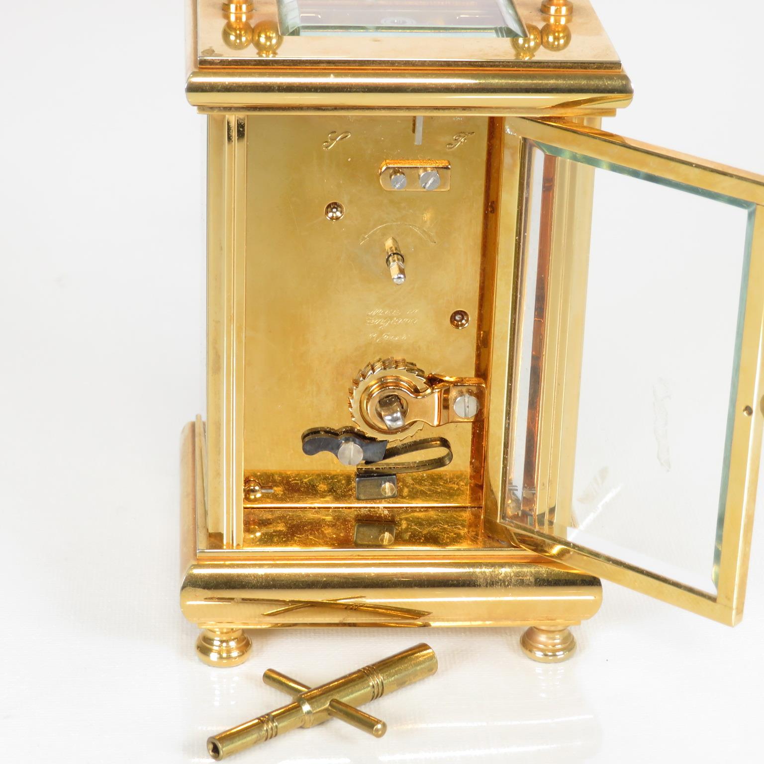 Mid sized carriage clock by John Morley made in England clock runs 120mm x 80mm // - Image 4 of 7