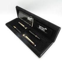 Montblanc pen set 1x ballpoint and 1x Fountain pen with 14ct nib boxed //