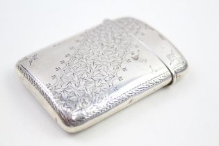 Antique Victorian HM 1896 Birmingham Sterling Silver Calling Card Case (58g) // w/ Personal