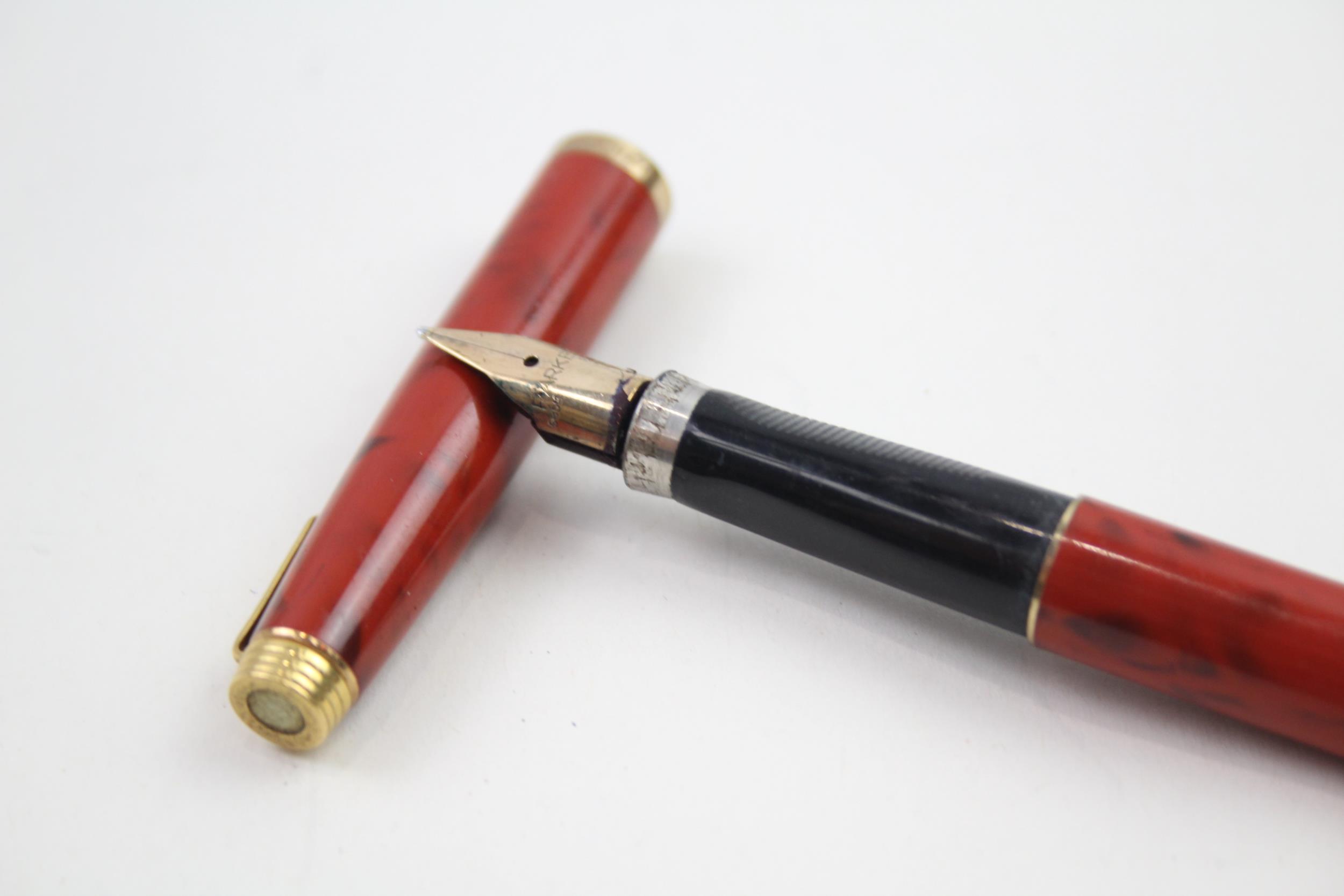 Vintage PARKER 75 Orange Lacquer Fountain Pen w/ 14ct Gold Nib WRITING // Dip Tested & WRITING In - Image 2 of 5