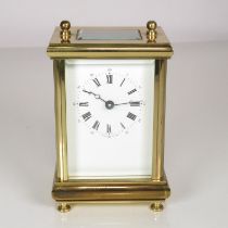 Carriage clock with key - clock runs 110mm x 80mm - NO carry handle //