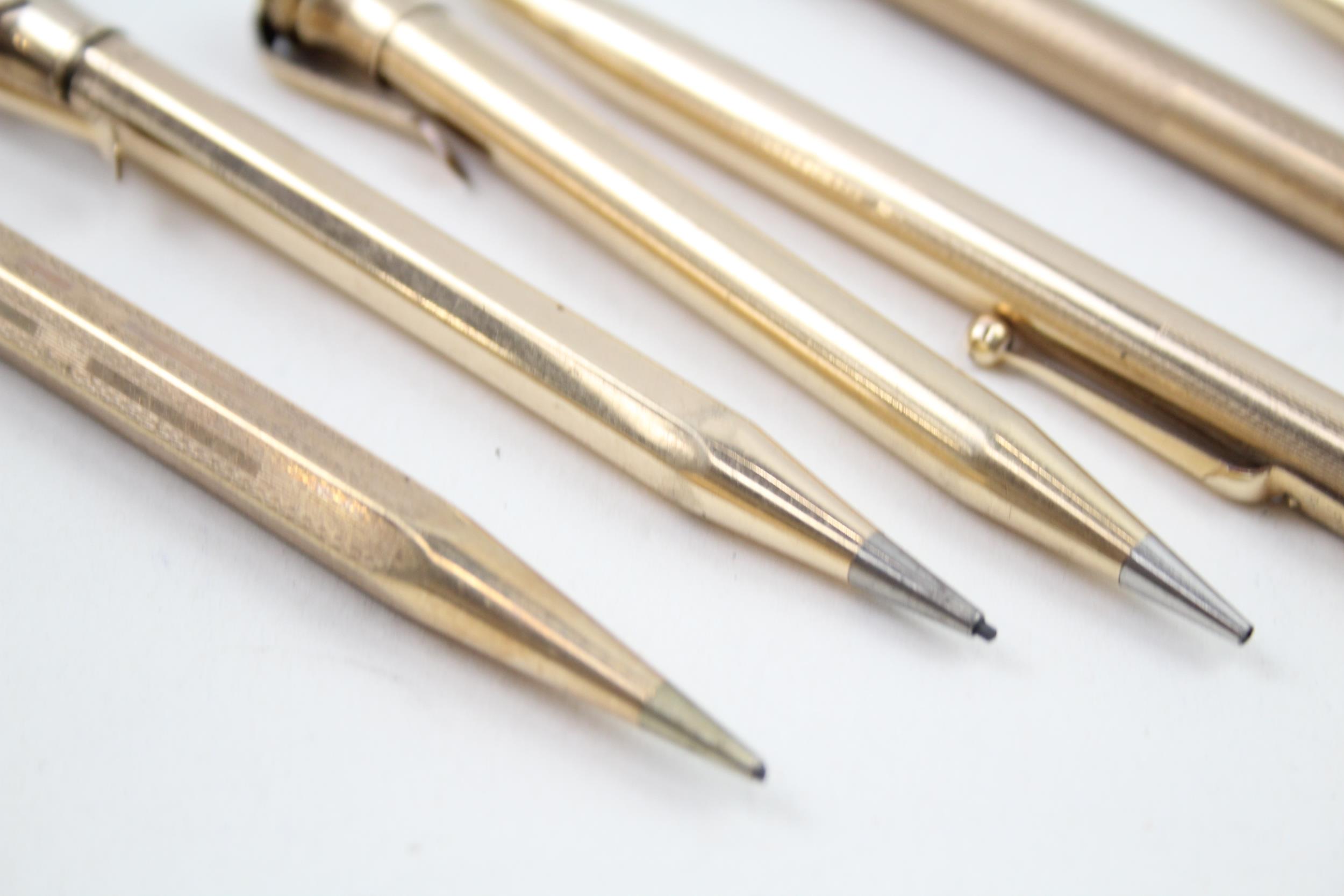 6 x Vintage Rolled Gold Propelling Pencils Inc Mabie Todd Fyne Point, Everpoint // UNTESTED In - Image 3 of 7