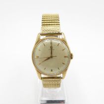 Omega 9ct gold cased gent's vintage wristwatch handwind working Omega calibre 284 17 jewel manual