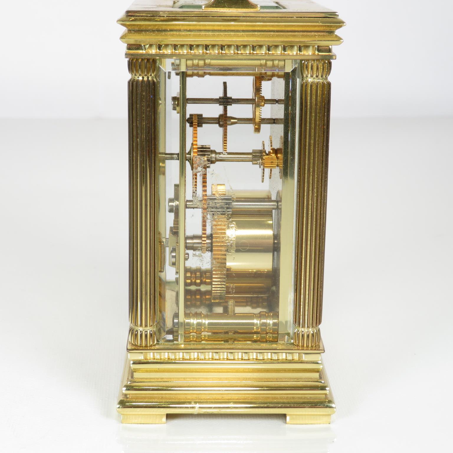 Mid sized carriage clock by Taylor and Bligh of London clock runs 125mm x 85mm // - Image 5 of 7