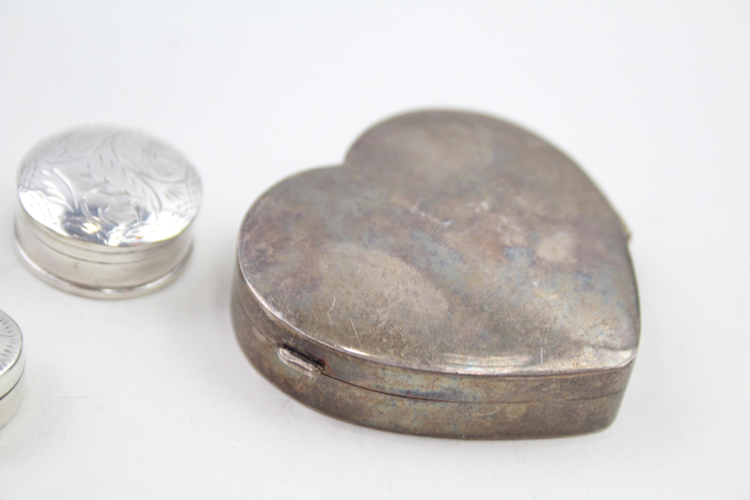 5 x Antique / Vintage Hallmarked .925 Sterling Silver Pill / Trinket Boxes (64g) // In antique / - Image 6 of 6