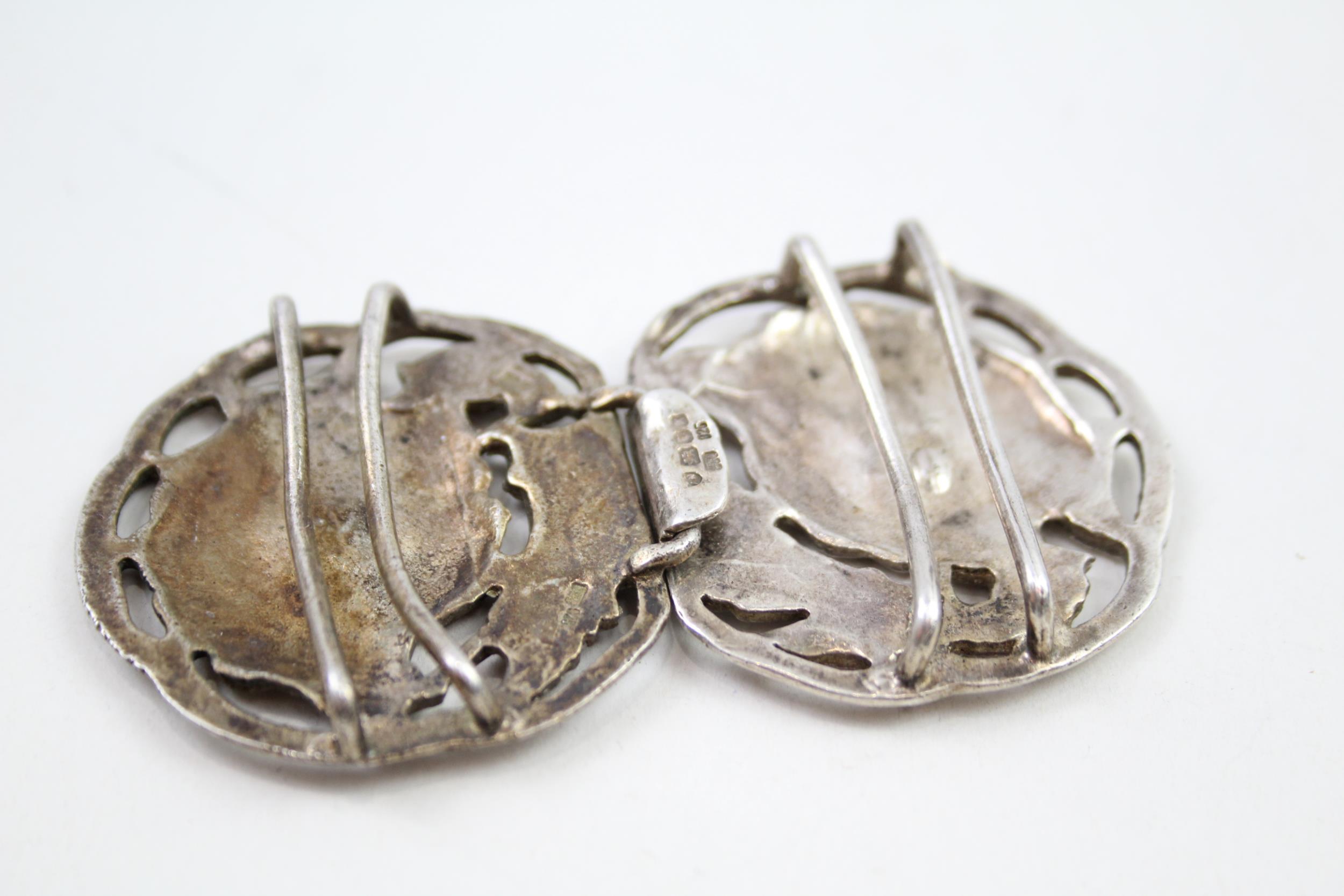 Vintage Hallmarked 1984 London Sterling Silver Art Nouveau Style Belt Buckle 54g // Maker - Ari D - Image 5 of 7