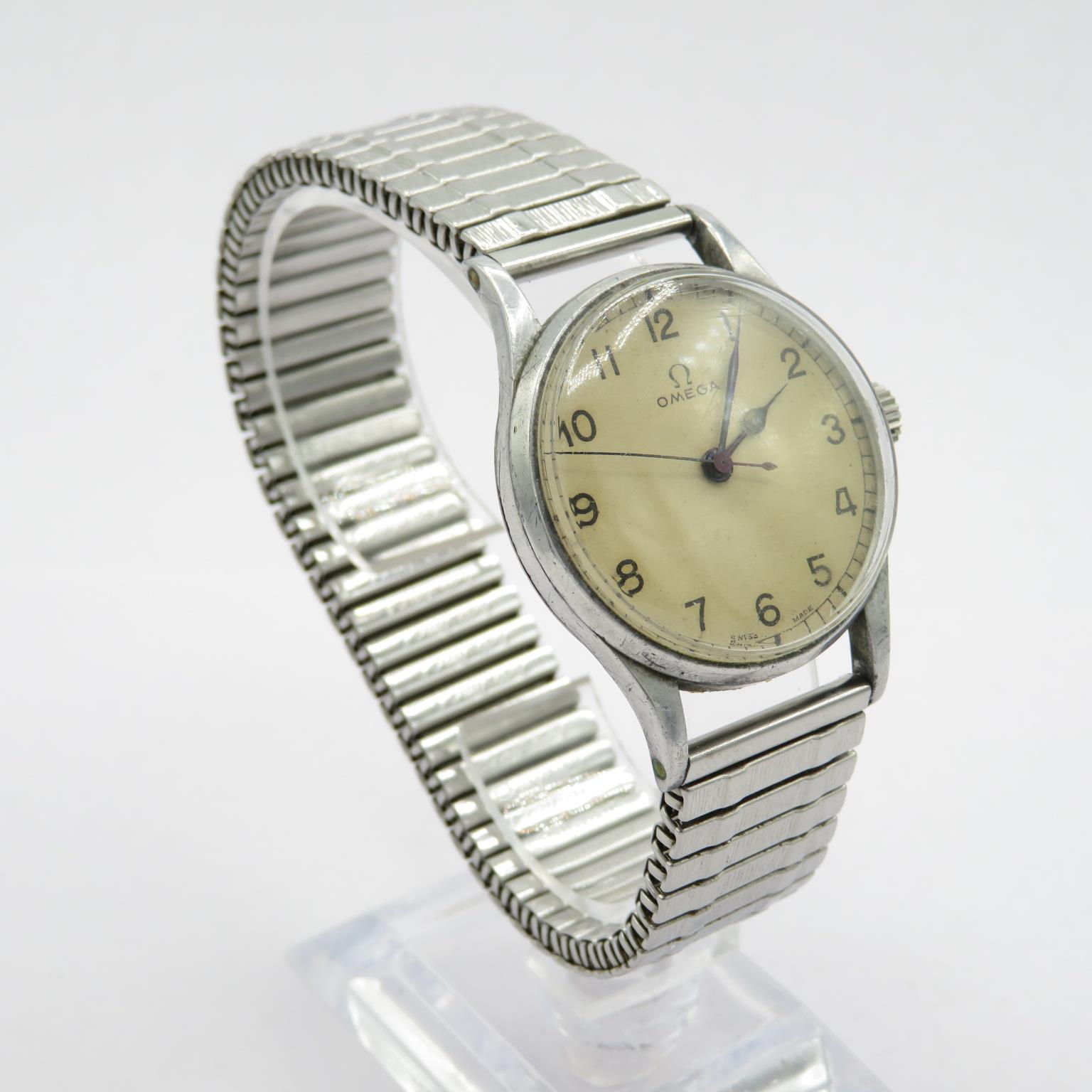 Omega 30T2SC Gent's vintage WWII Military style wristwatch handwind working Omega Cal 30T2 SC/ - Image 4 of 8