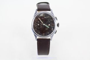 Gents Vintage 1940's Black Dial Chronograph WRISTWATCH Hand-wind WORKING // Gents Vintage 1940's