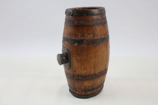 Antique Novelty Wooden Barrel Welsh Cider Flask // In vintage condition Signs of age & wear Please