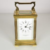 Mid sized carriage clock by Taylor and Bligh of London clock runs 125mm x 85mm //