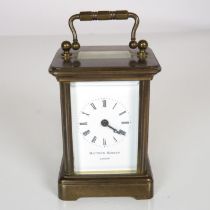 Small Matthew Norman carriage clock - clock runs 80mm x 55mm //