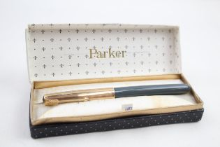 Vintage PARKER 51 Grey Fountain Pen w/ 14ct Gold Nib, Rolled Gold Cap WRITING // Dip Tested &