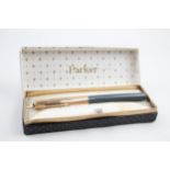 Vintage PARKER 51 Grey Fountain Pen w/ 14ct Gold Nib, Rolled Gold Cap WRITING // Dip Tested &