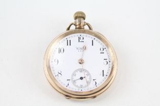 Waltham Vintage Rolled Gold Open Face POCKET WATCH Hand-Wind WORKING - Waltham Vintage Rolled Gold