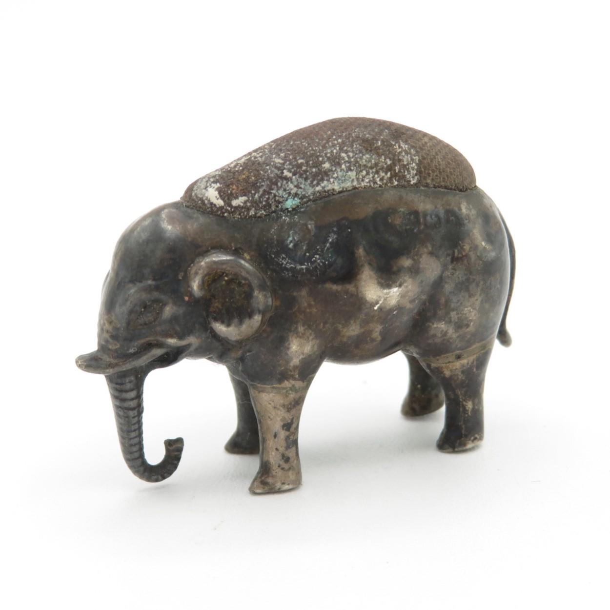 Antique Edwardian .925 Sterling Silver Novelty Elephant Pin Cushion (15g) - Maker - Unidentifiable