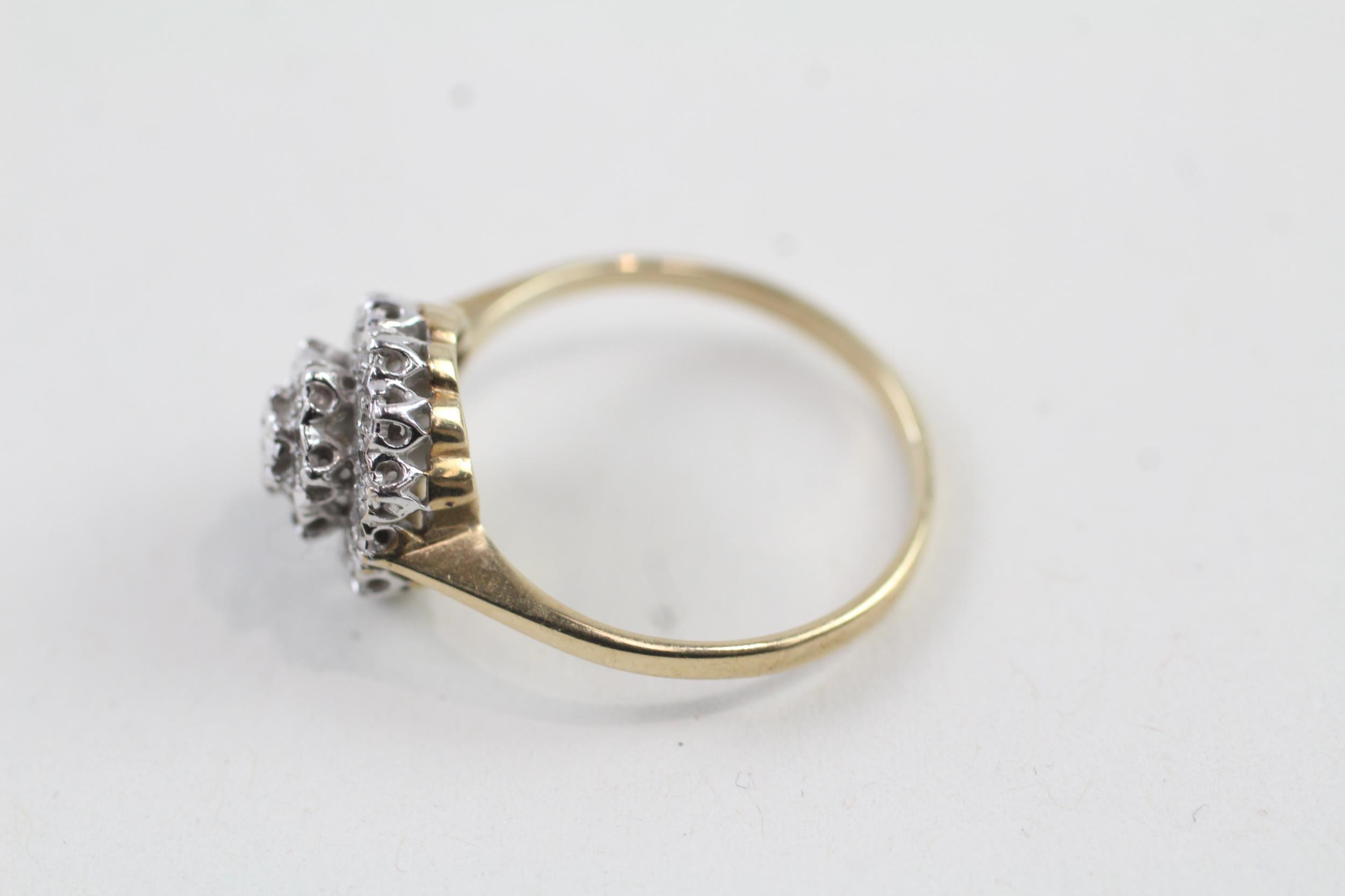 9ct gold vintage diamond cluster ring (2.2g) Size N - Image 6 of 6
