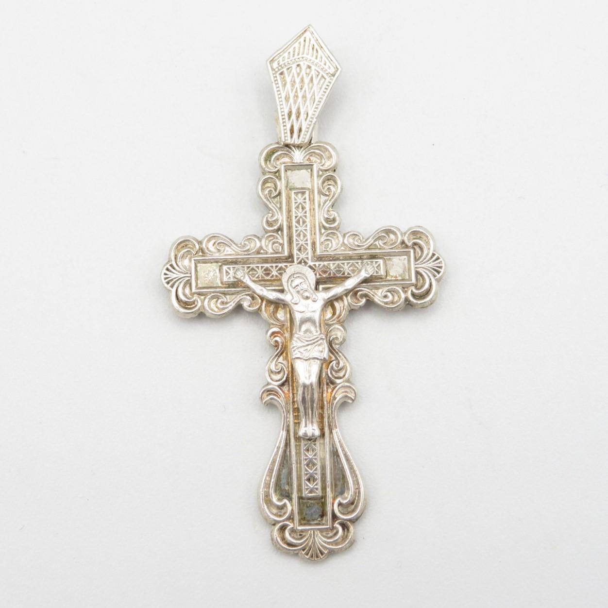 Silver large cross pendant 13g