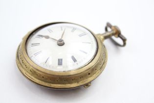 Antique Fusee Pair Cased POCKET WATCH Key Wind WORKING - Antique Fusee Pair Cased Pocket Watch