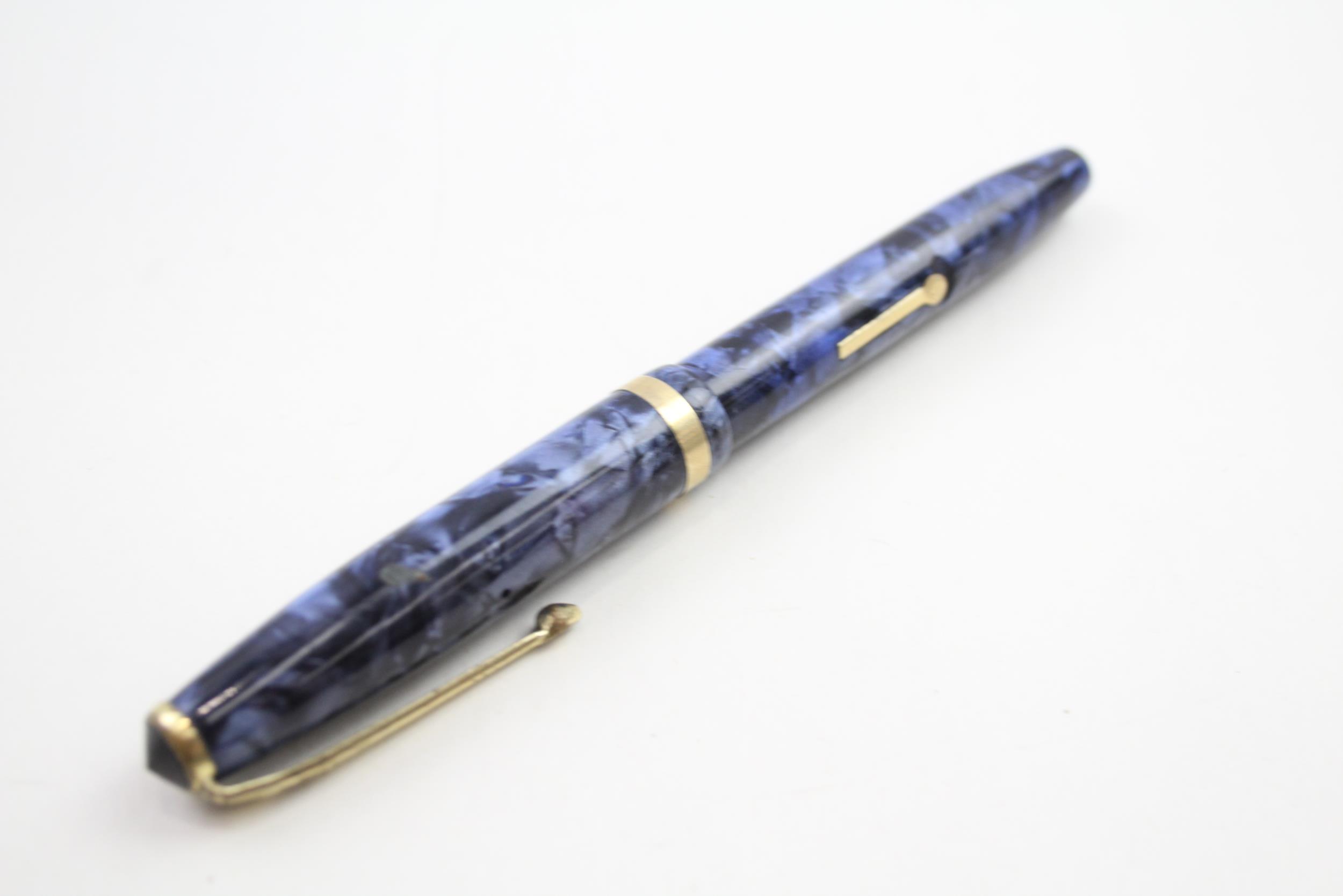 Vintage CONWAY STEWART 85L Navy Fountain Pen w/ 14ct Gold Nib WRITING - DIP TESTED & WRITING In - Image 7 of 7
