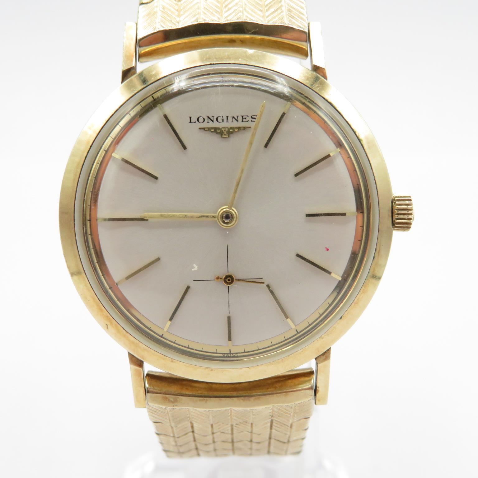 Longines 10 ct gold filled ref 1200 gents vintage gold filled wristwatch handwind working flying - Image 2 of 8