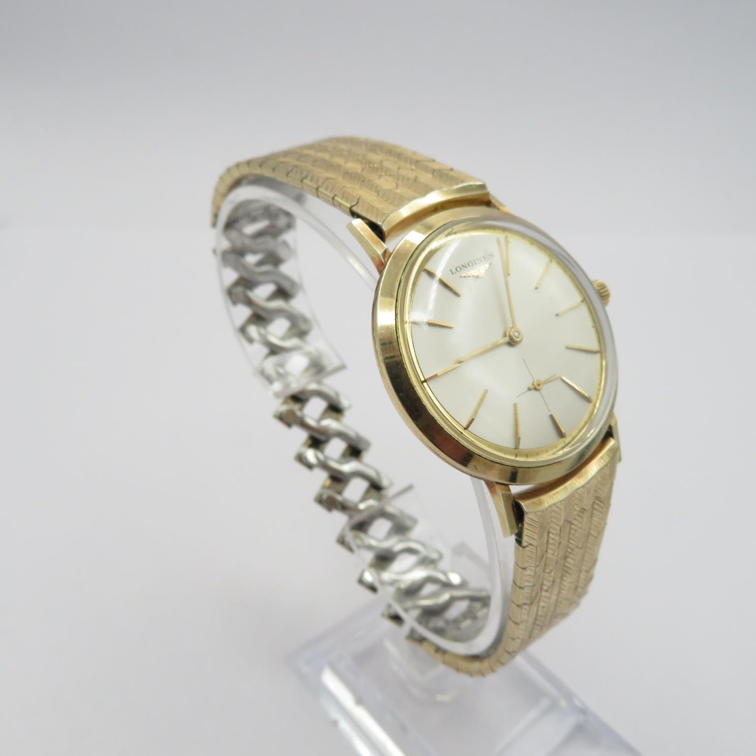 Longines 10 ct gold filled ref 1200 gents vintage gold filled wristwatch handwind working flying - Image 4 of 8