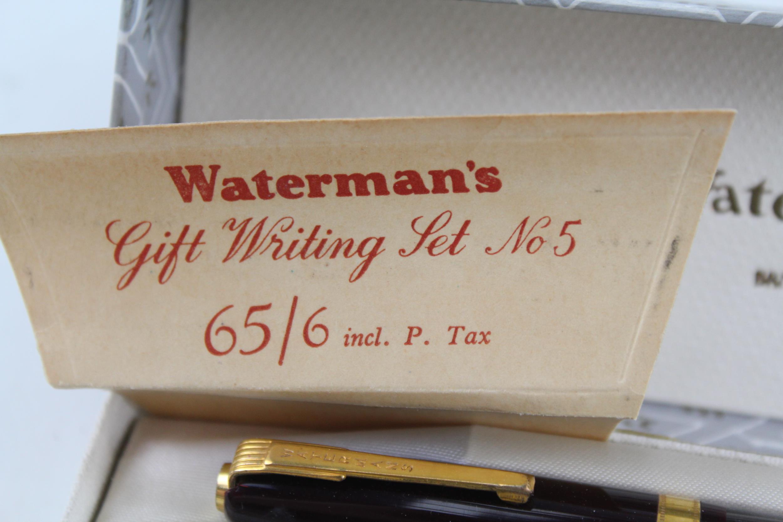 Vintage WATERMAN 515 Burgundy Fountain Pen w/ 14ct Gold Nib, Pencil, Box Etc - w/ 14ct Gold Nib, - Image 6 of 7