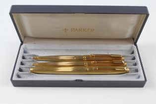 Vintage PARKER 75 Gold Plated Fountain Pen w/ 14ct Gold Nib, Ballpoint, Pencil - w/ 14ct Gold Nib,