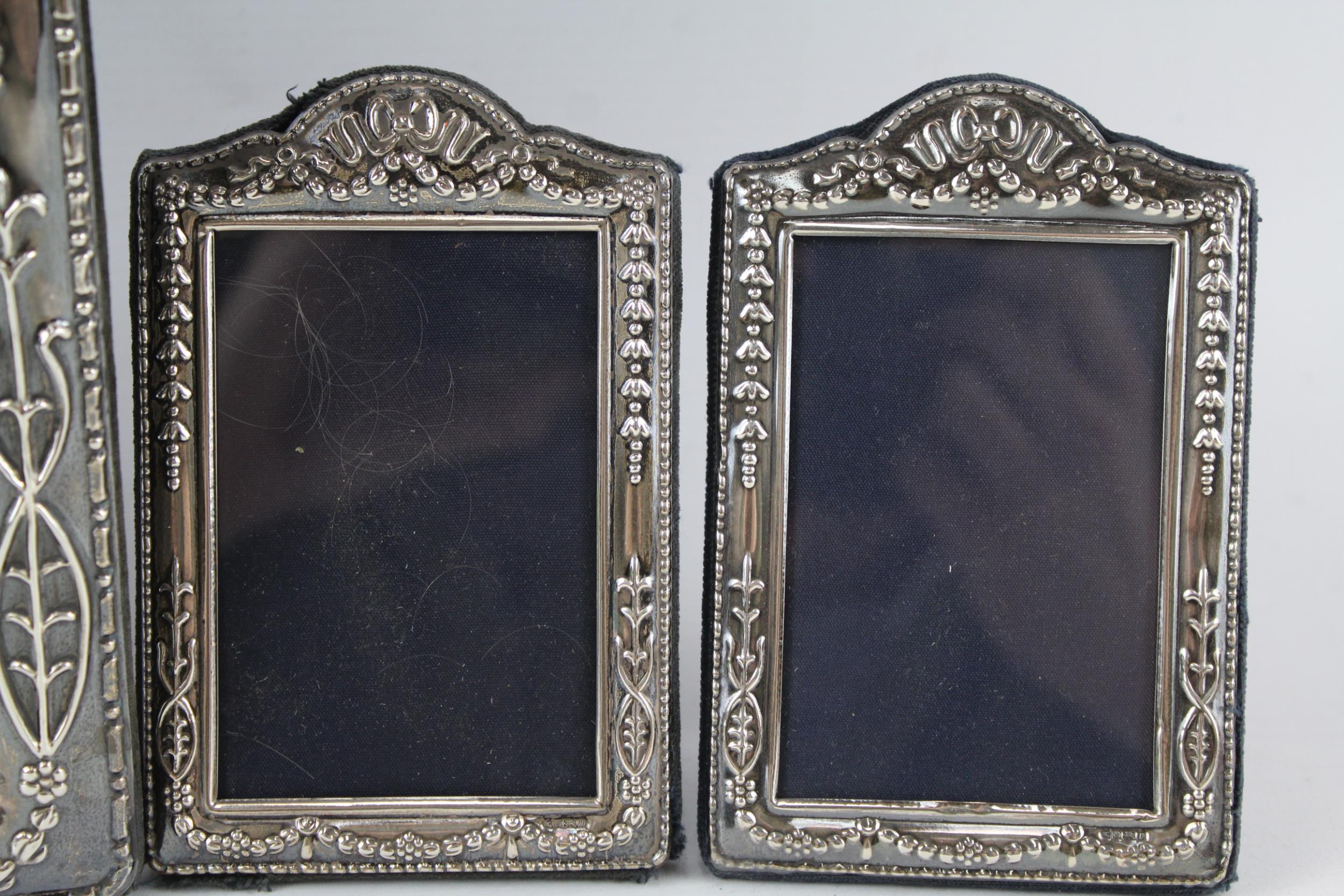 3 x Vintage Hallmarked .925 STERLING SILVER Photograph Frames R Carr (580g) - Maker - R.Carr - Image 4 of 4