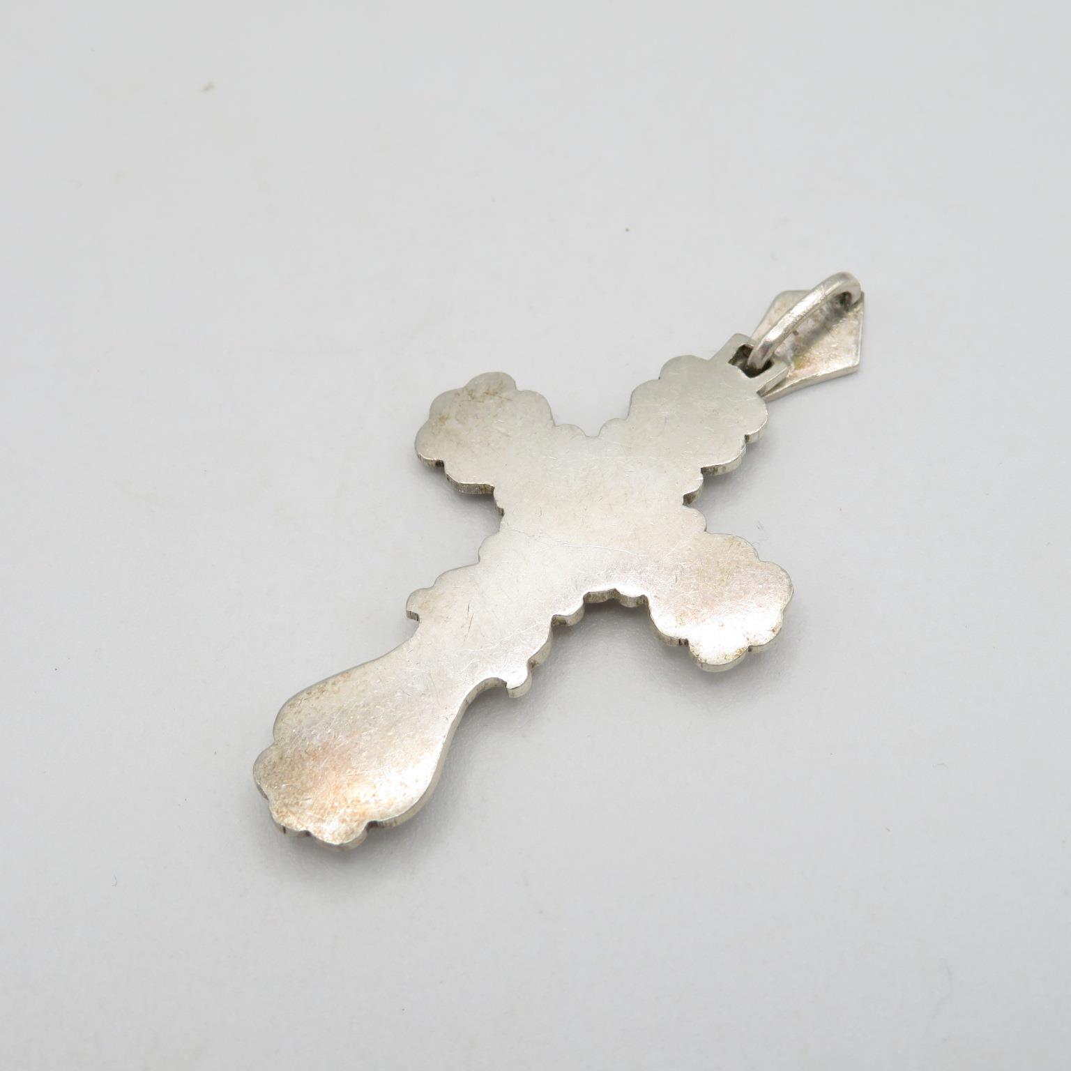 Silver large cross pendant 13g - Image 3 of 4