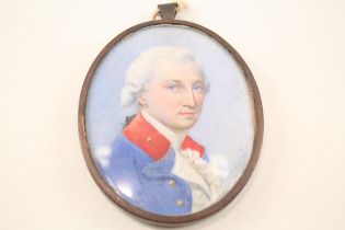 Antique Hand Painted Portrait in Brass Frame Signed and Dated Miniature - Antique Hand Painted